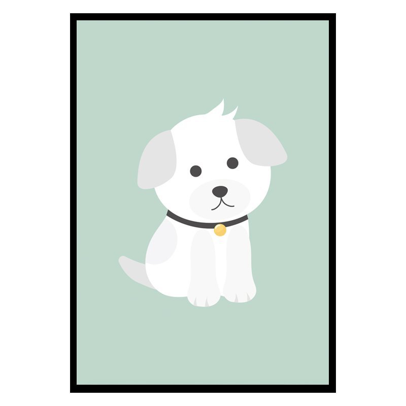 White Dog Kinderplakat