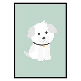 Hvid hund børneplakat