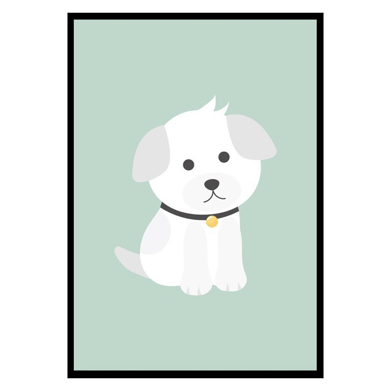 Plakat dla dzieci White Dog