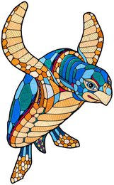 Eco Wood Art (EWA) Holzpuzzleturt/ Schildkröte, 2536, 39,5x28.1x0,5 cm Pappschachtel