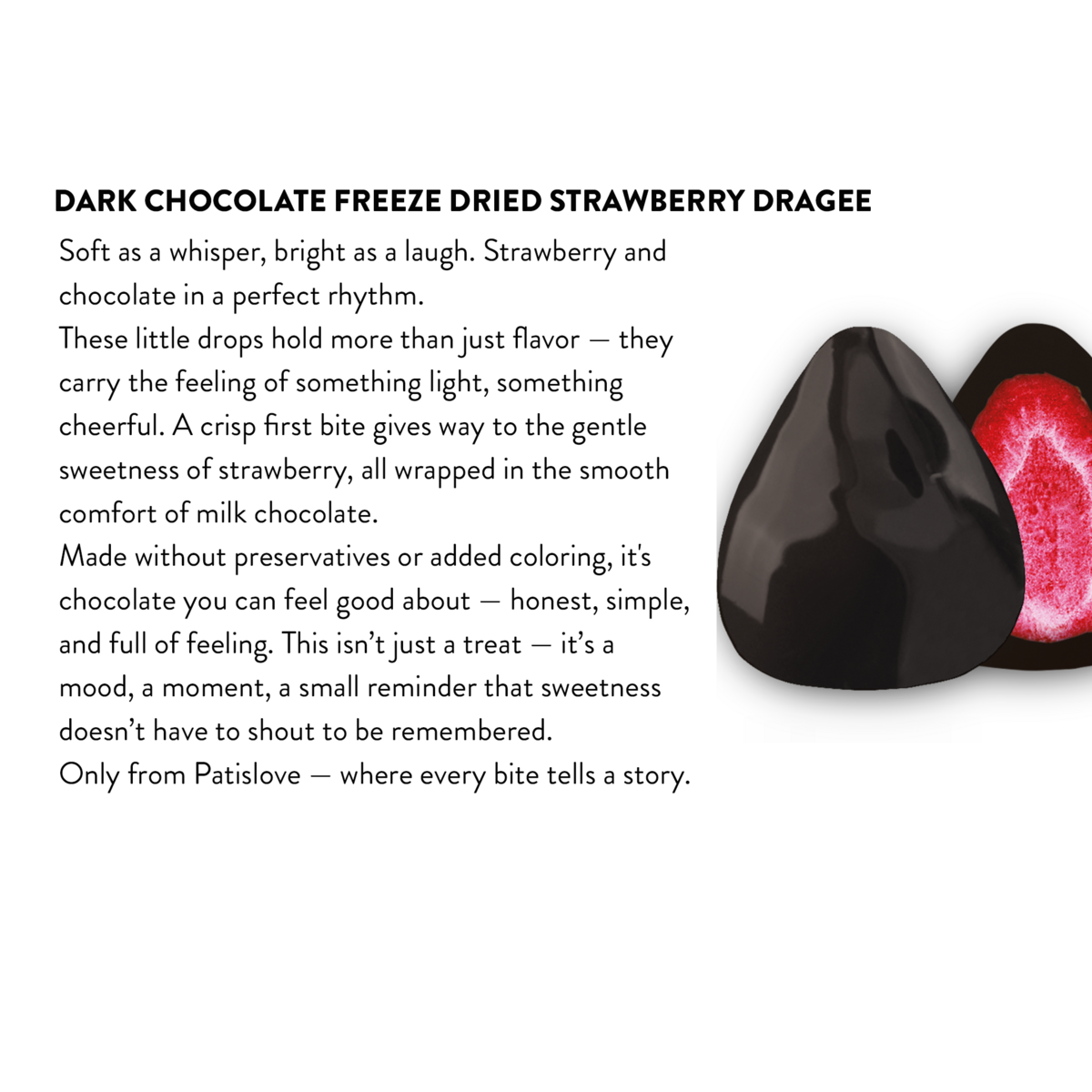 Strawberry Dragee Dark Chocolate, 80G