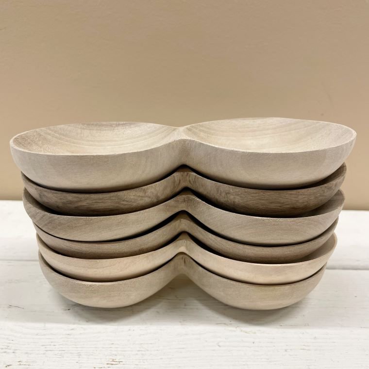 Bowl Walnut Wood Two Compartments