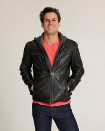 Jasper │ Veste à sweat à capuche en cuir masculin