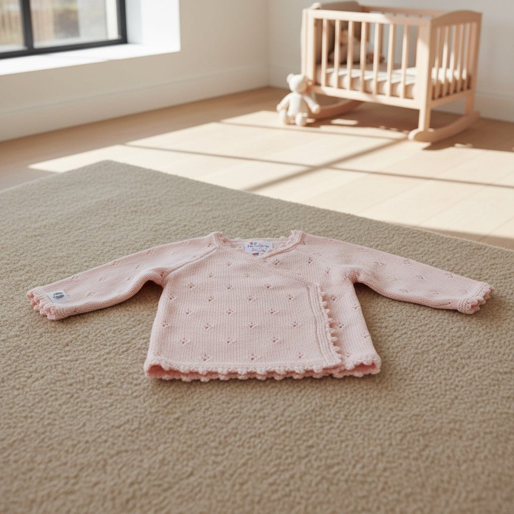 Cardigan per neonato lavorato a maglia Nuvinokids® Rosa tenue