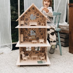 Three-story Wooden Dollhouse / Modern dollhouse