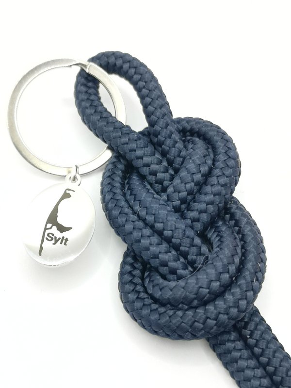 ALSTER jewelery - sailor knot key ring - size M - "Sylt" dark blue