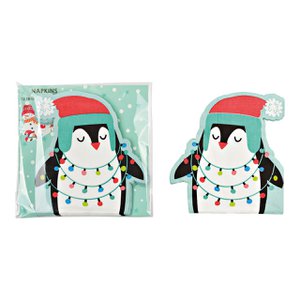 Napkin 12 3-ply penguin, Christmas made of paper/cardboard colorful (W/H) 33x33cm