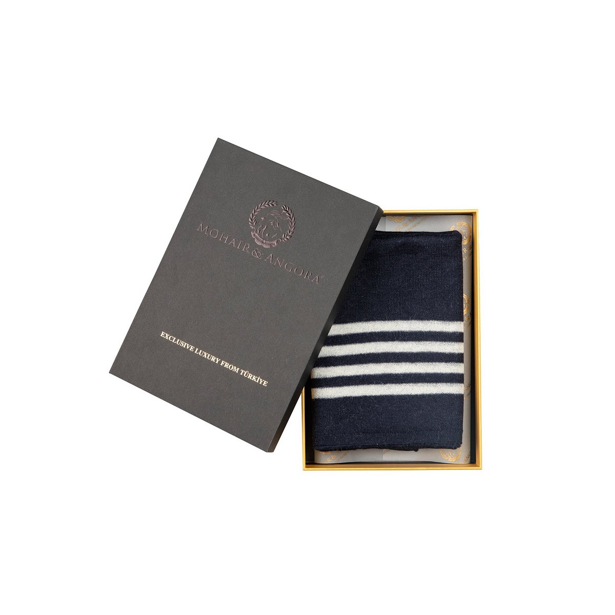 Navy Scarf Navy-Ecru