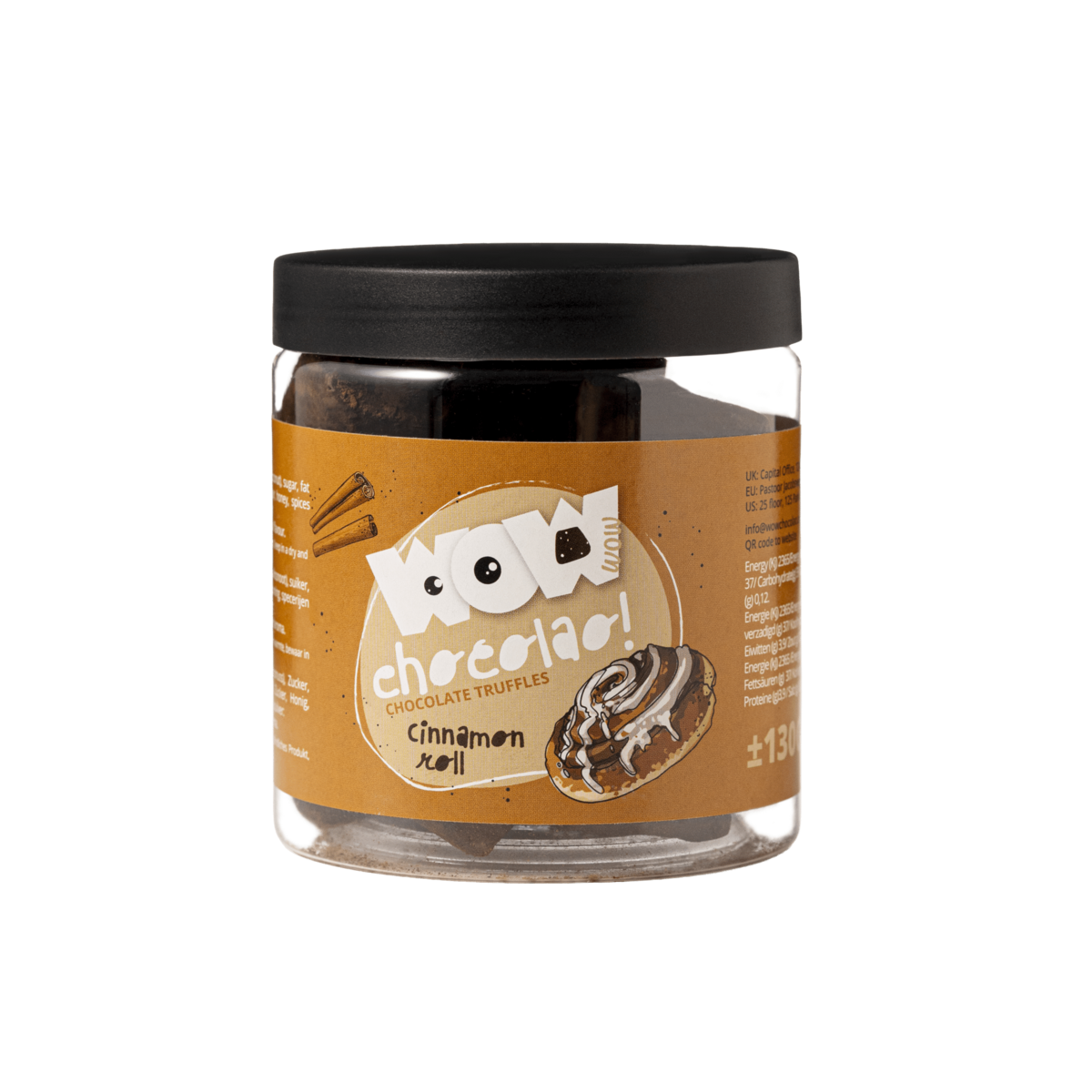 Kanelrulle Chokoladetrøfler Gavekrukke 130g | Chokolade i bageristil