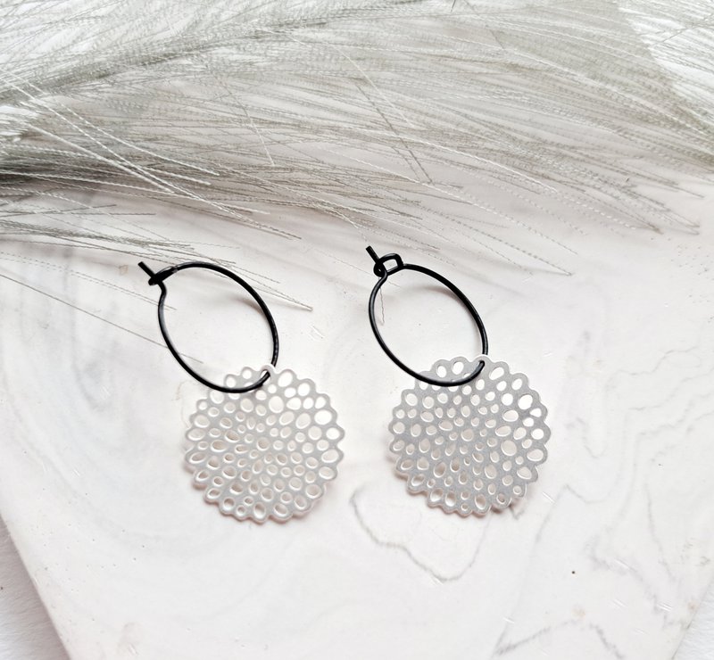 Pendientes - MINImalismo - Sunny - plata/negro