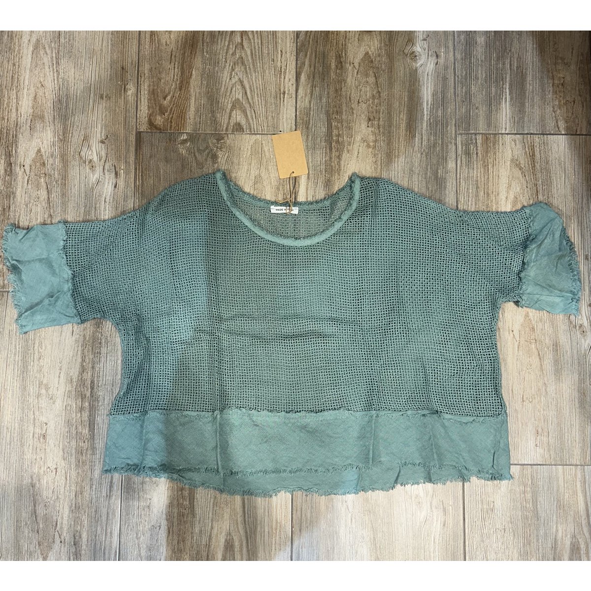 Gennembrudt bomuldsbluse og hørbund REF. 11932