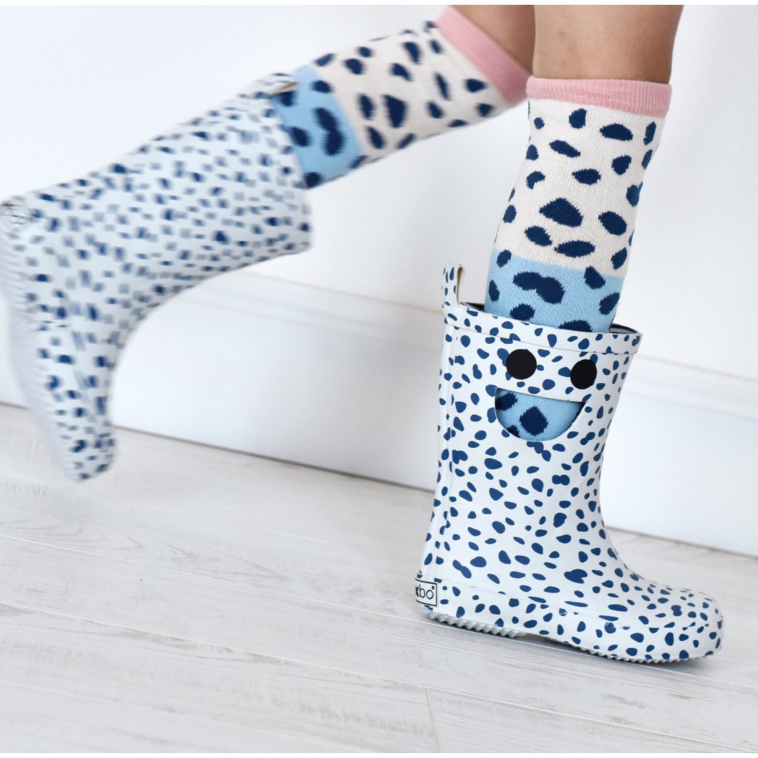 Chaussettes Hautes Bleu Neige