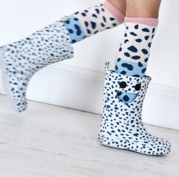 Chaussettes Hautes Bleu Neige