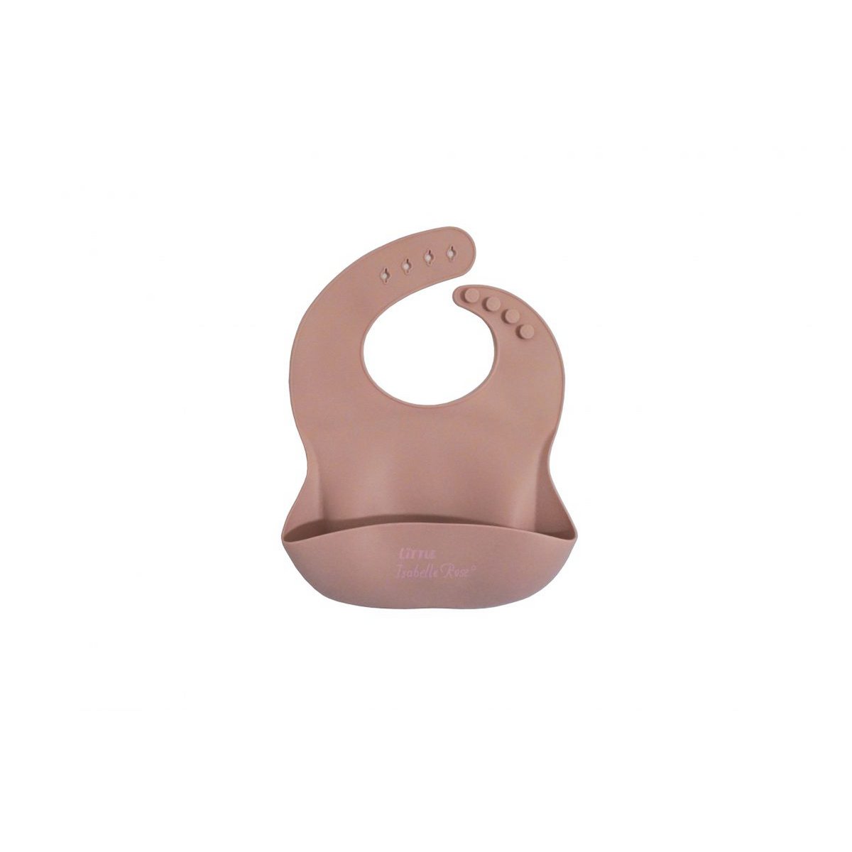 Silicone bib pastel pink 30x23 cm Little Isabelle Rose