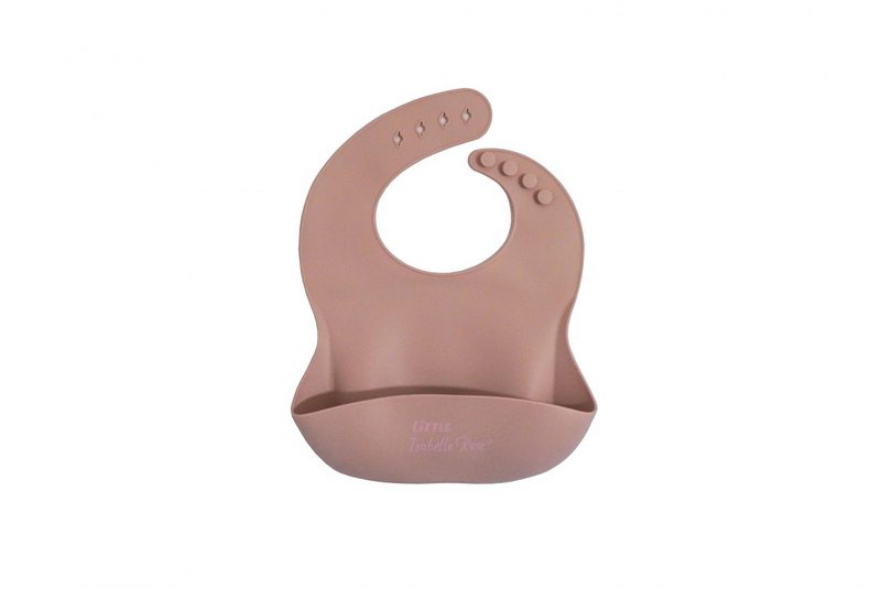 Silicone bib pastel pink 30x23 cm Little Isabelle Rose