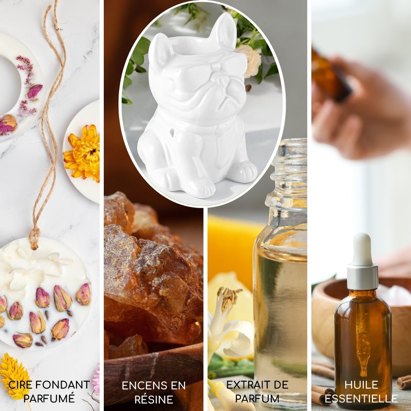 Burning Céramy Boubou White Phaurement - Vela de cerámica lacada - Cerosas perfumadas de difusión, aceites esenciales - decoración de ideas de regalo