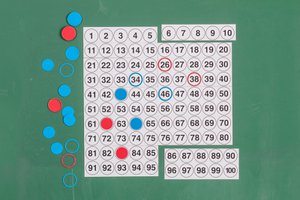 Hundred field for the magnetic board with circles and rings | Learn math school