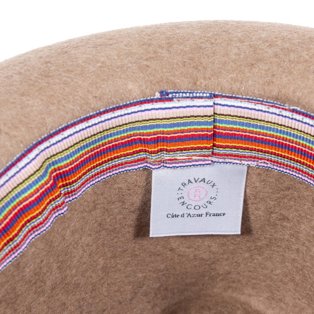 FELT HAT - leather and knit bond, unsewn edge
