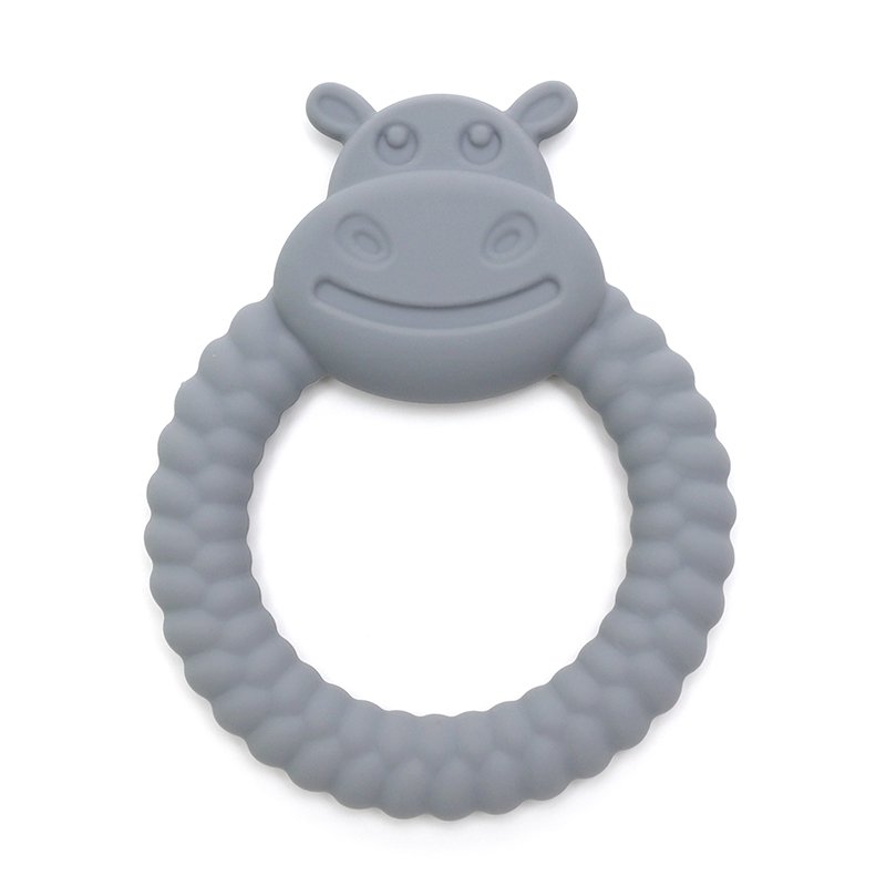 HIPPO | Soft Silicone Teething Toy | Steel