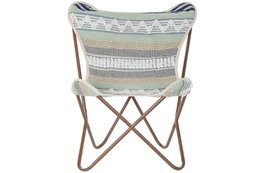 SILLON ALGODON HIERRO 74X65X90 MARIPOSA BLANCO LD193920