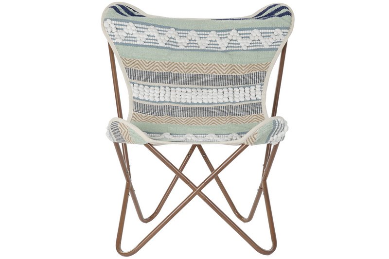 SILLON ALGODON HIERRO 74X65X90 MARIPOSA BLANCO LD193920