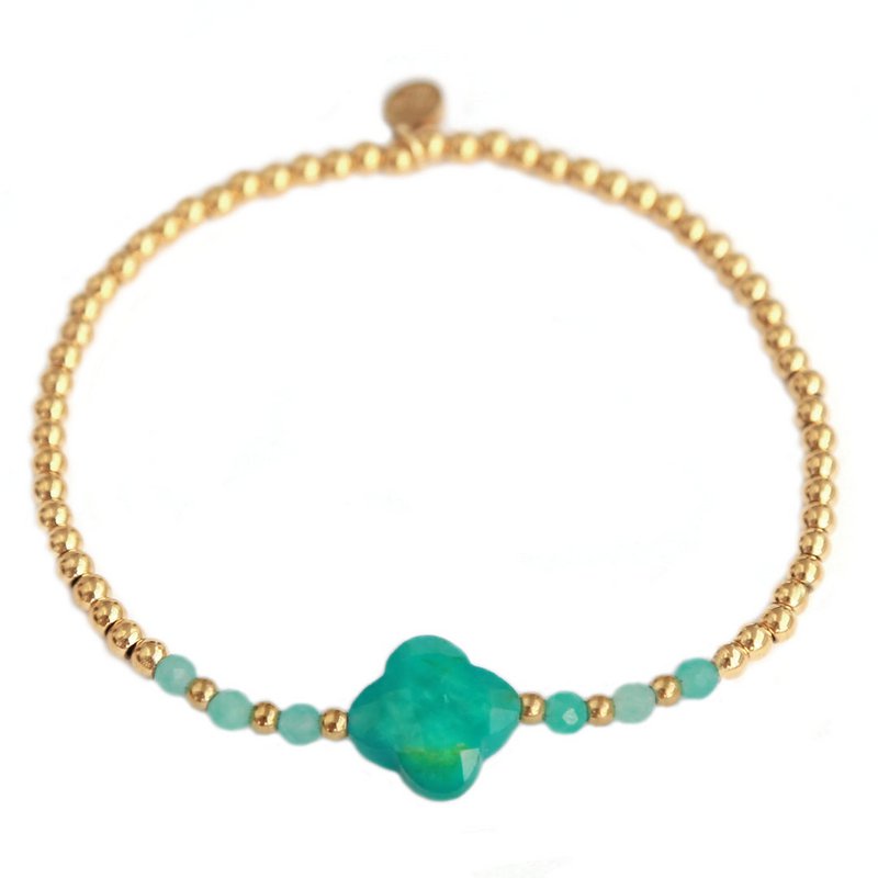 Bracelet facet klaver turquoise