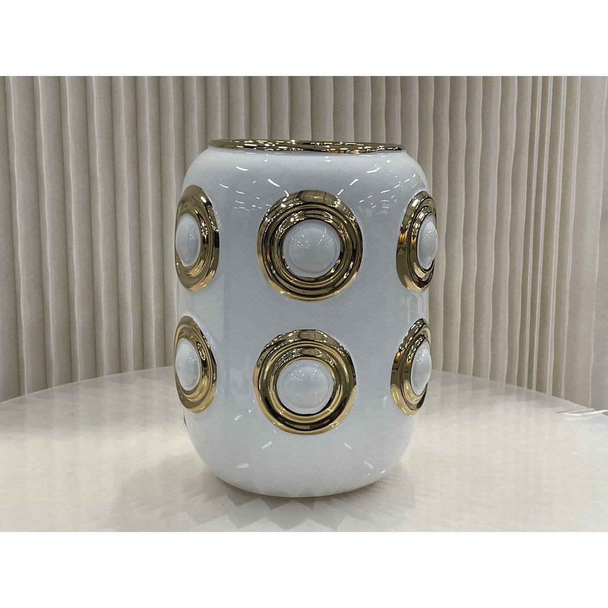 Vase doré à 2 cercles (CV11617-9WIT)