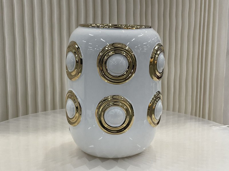 Gyldne 2-cirkelvase (CV11617-9WIT)