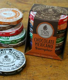 Dark chocolate Mexican sampler with 8 discs, organic and fair trade.