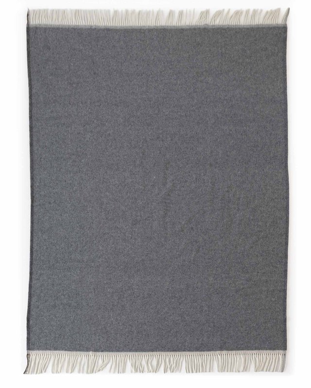 Merino/Cashmere Throwd Deken Milan Grigio Orlo