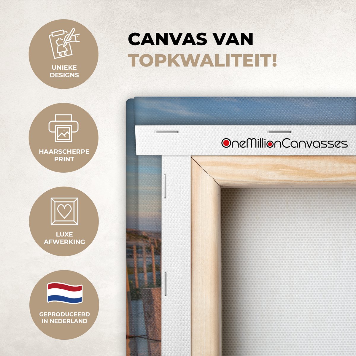 Leinwand Malerei - Wanddekoration - Strand - Meer - Dune - Sonnenuntergang - Landschaft