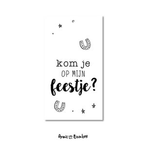 SALE Gift tag - Will you come to my party? (horse)