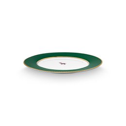 Plate Love Birds Deer Dark Green 21cm