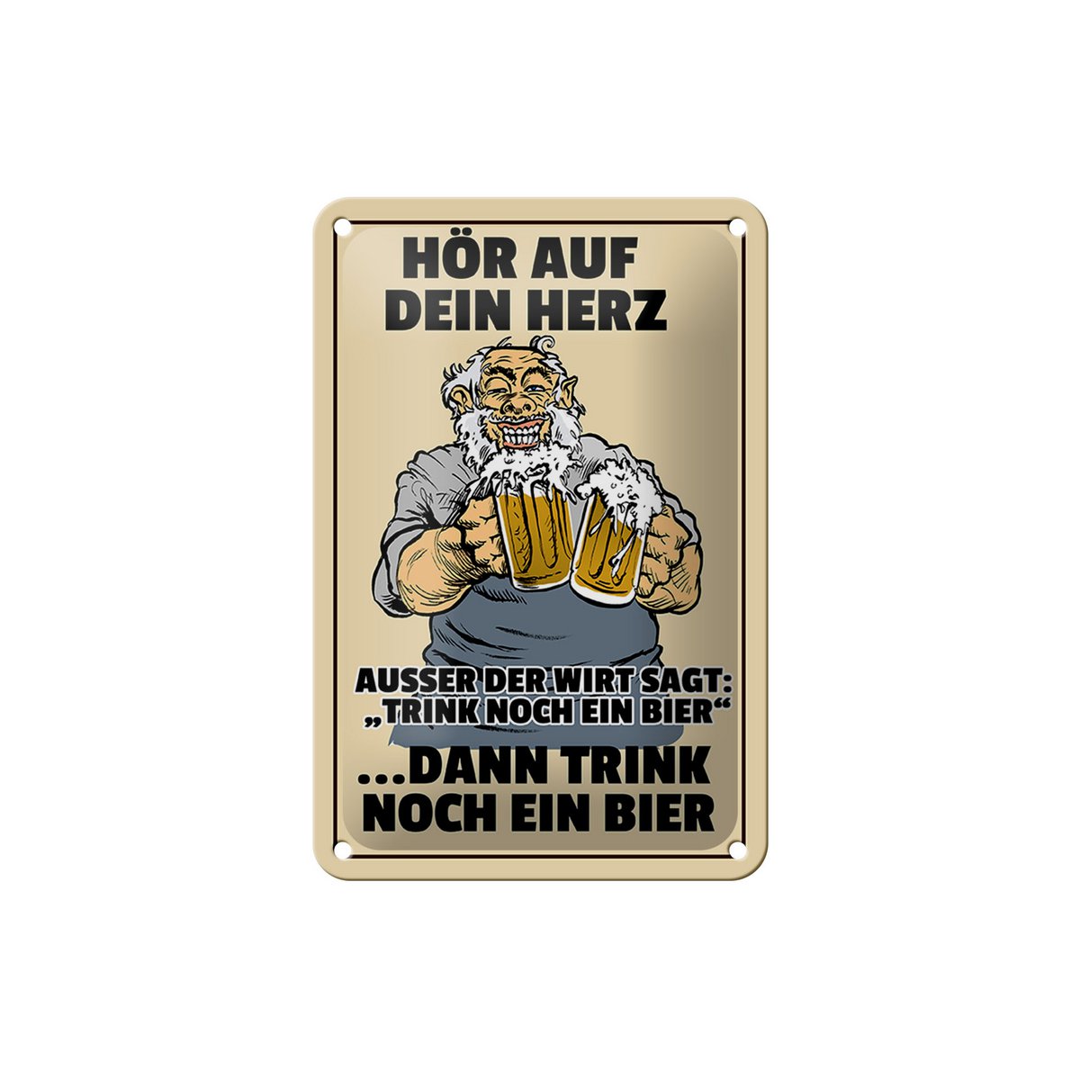 Tin sign alcohol 12x18cm listen to your heart drink beer decoration