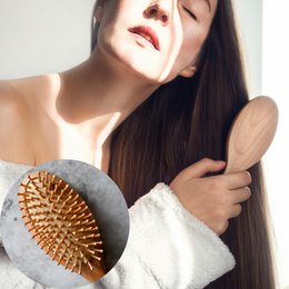 Wooden Hairbrush - Detangling, Anti-Static and Eco-Friendly - 109 Soft Pins on Cushion for Pleasant Brushing with Massaging Effect