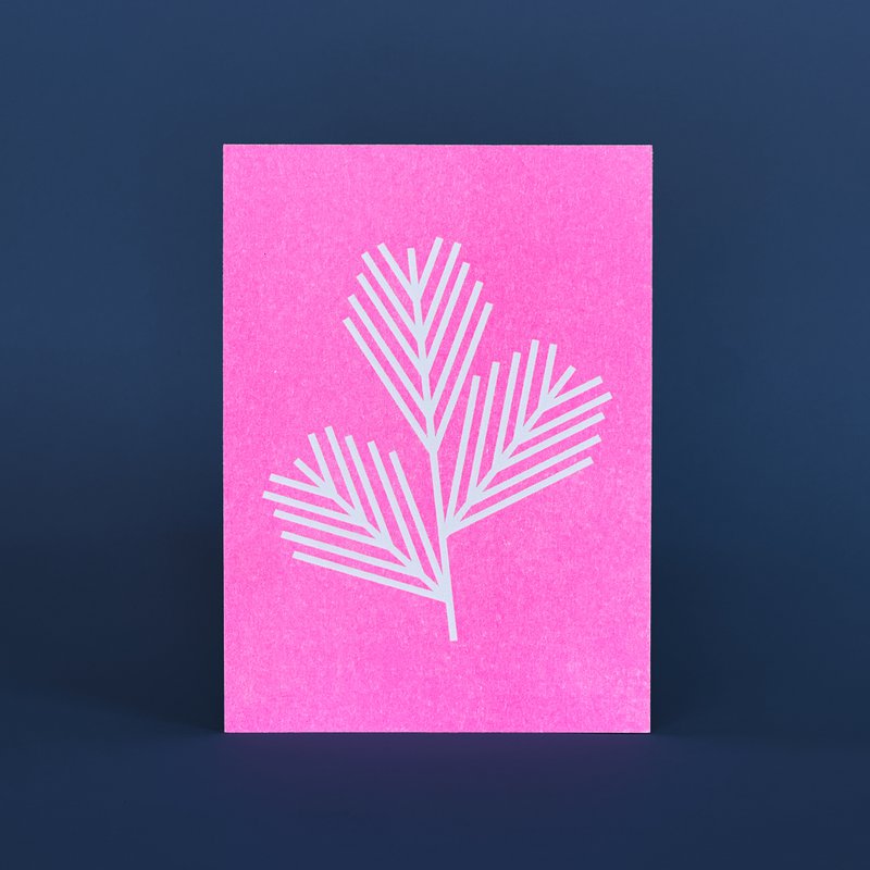 Risography Postcard - Neon Zweig - DIN A6