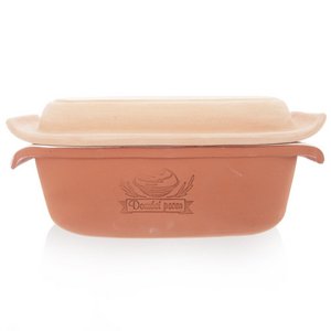 Brood tin keramiek met deksel 33 cm
