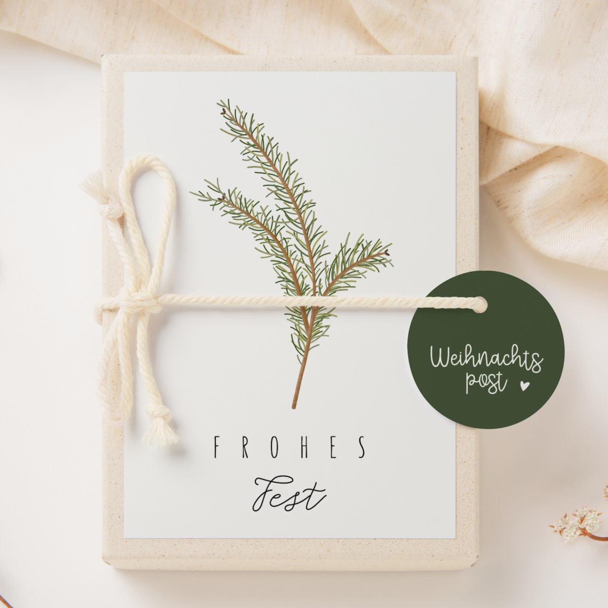 Caja de regalo de Navidad - Caja de regalo de dinero "Tannenzweig"