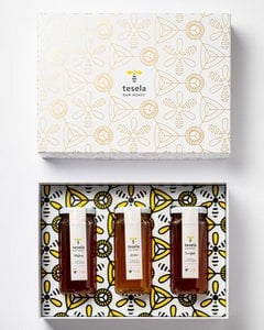 Ethnische Geschenkbox mit rohem Honig - 3x320g