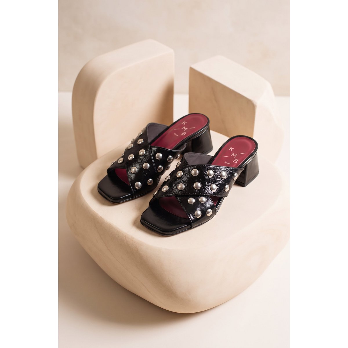 MOMMY STUDS BLACK – Sabot con tacco borchiato