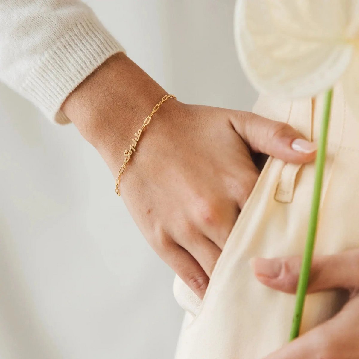 Bracciale con nome: braccialetto con nome personalizzato