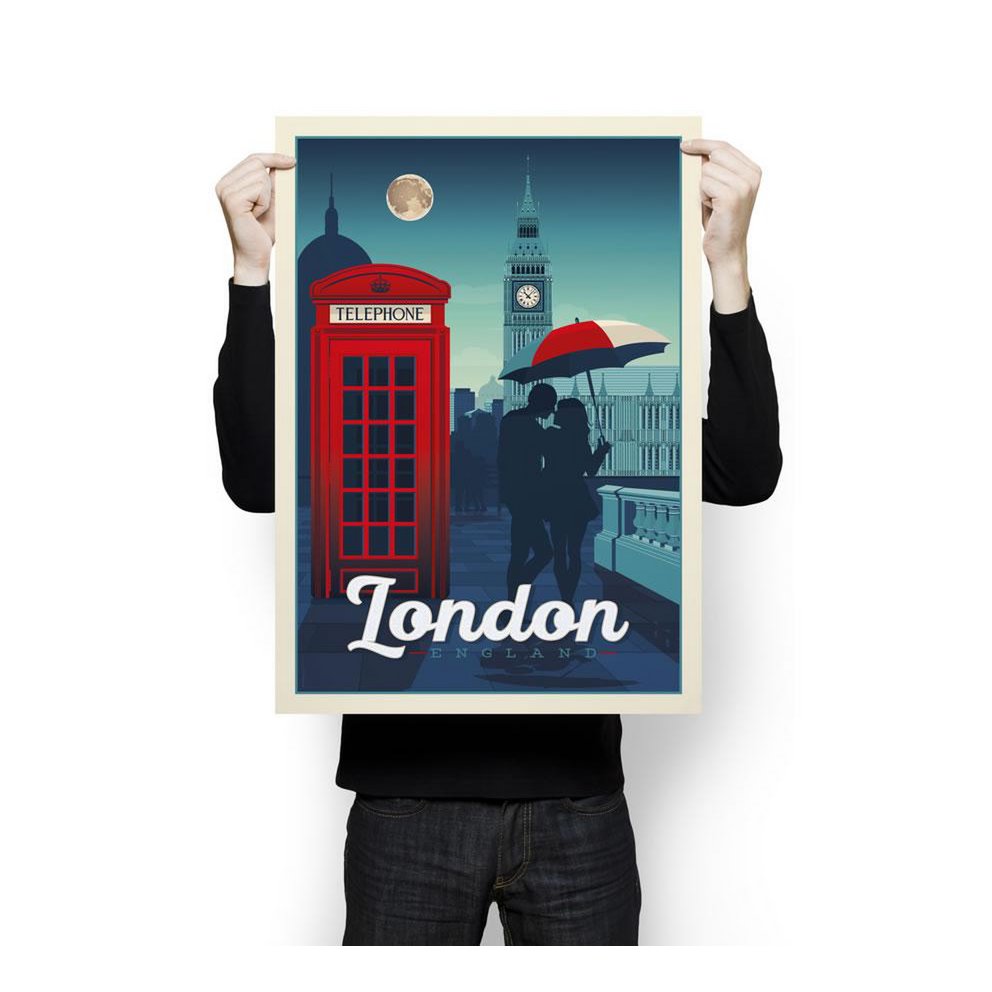 Póster vintage de Londres | Póster Ciudad Londres Reino Unido