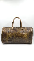 Handmade Dark Olive Moroccan Leather Travel Bag – Artisan 6-Pocket "Deep Forest" Duffle with Dedicated Shoe Compartment