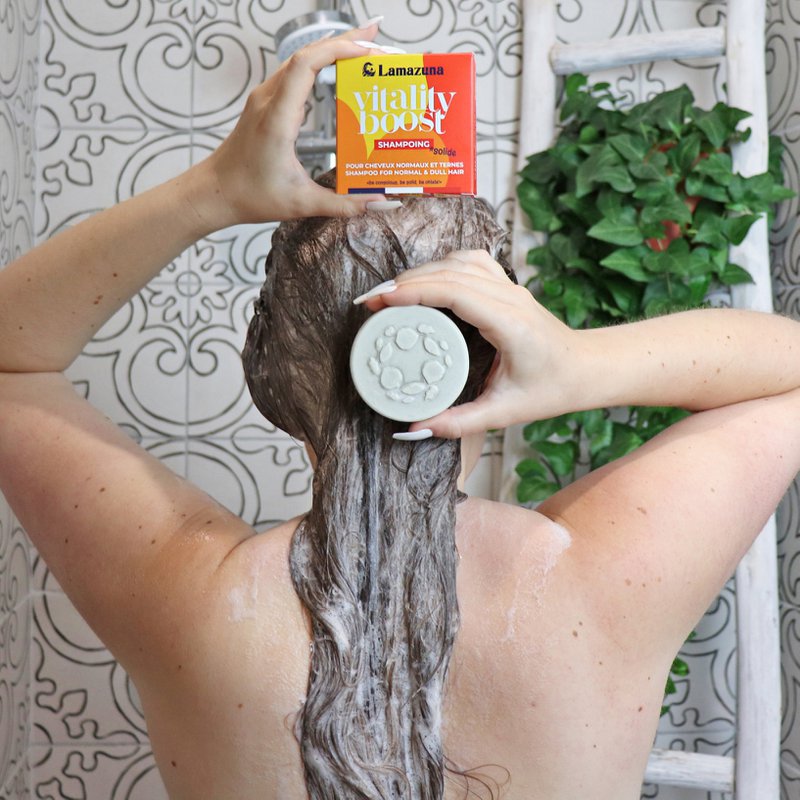 Solid shampoo for normal hair - Vitality Boost - White clay