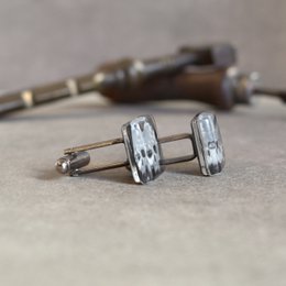 Kraniemanchetknapper, Sort og hvid farve, Unik gave til mænd