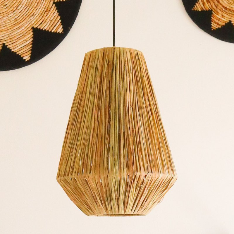 Klosz Lampa sufitowa okrągła ENDAH wykonana z rafii