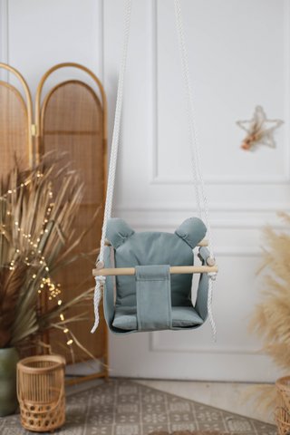 Blauw groen Baby- en peuterschommel