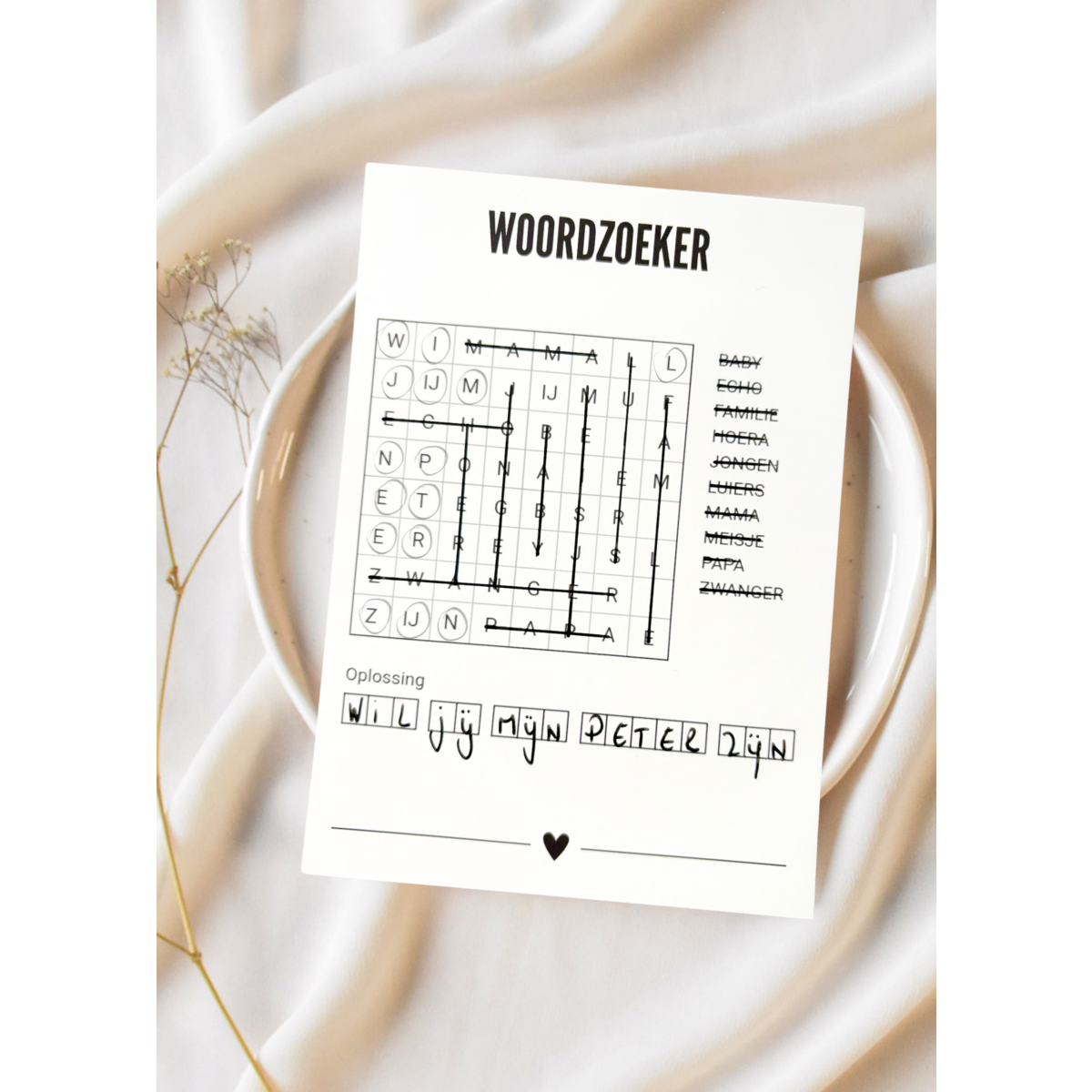 Cartolina A6 • Wordzoeker • Peter