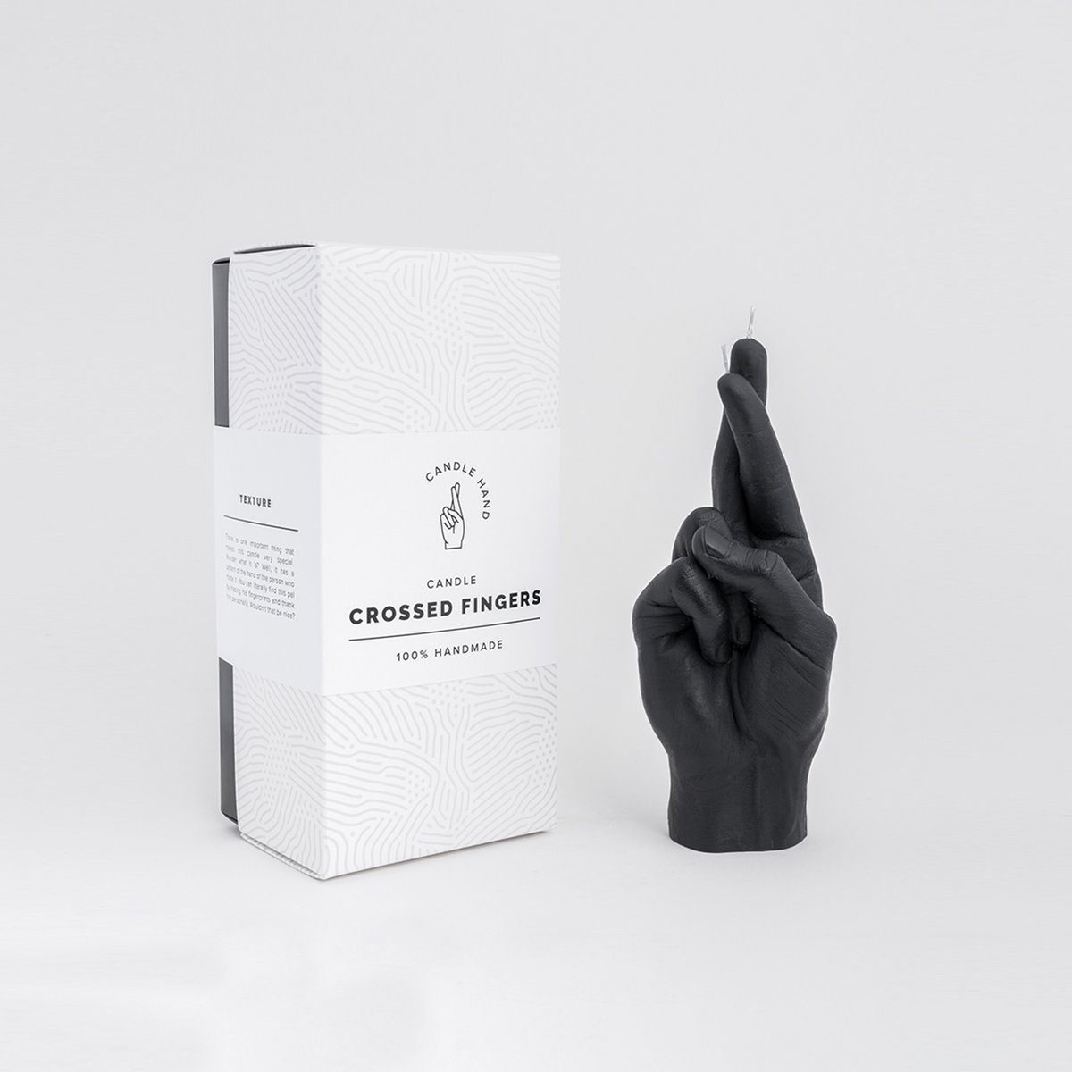 Gekreuzte Finger Kerze Schwarz