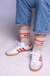 Socke Dejlige Glitter Hearts Coral